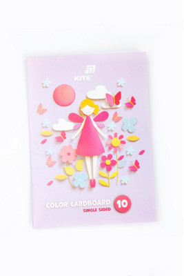 Картон кольоровий, 10 аркушів, А4, односторонній, KITE